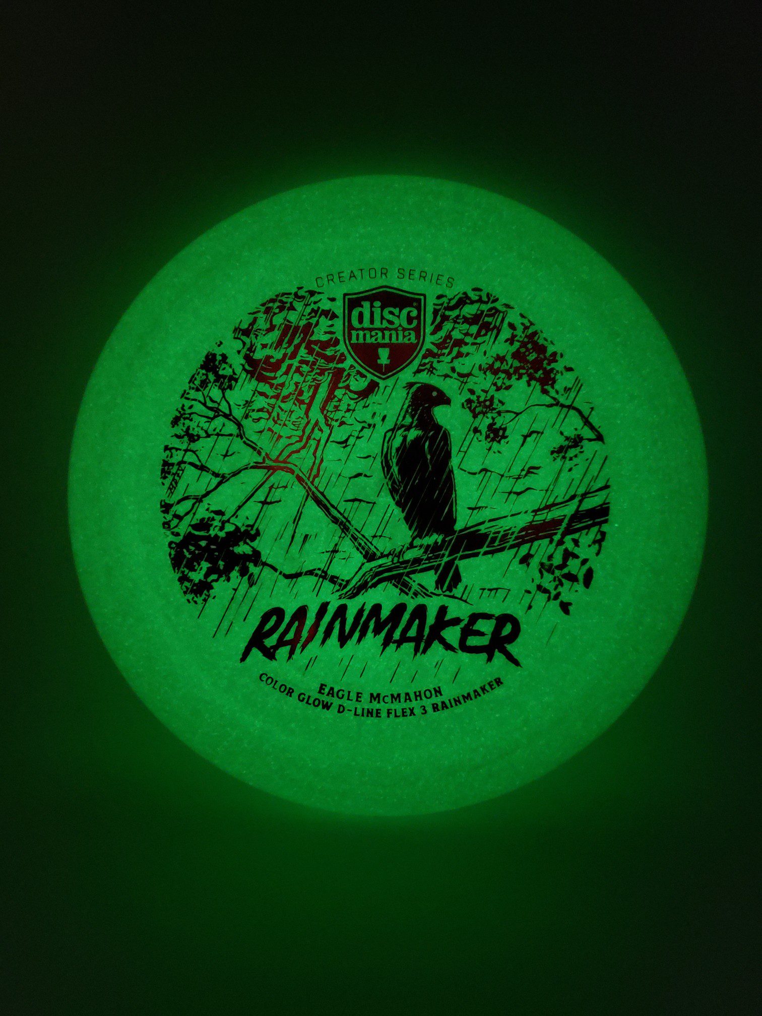 Discmania Eagle McMahon Creator Series Color Glow D-Line Rainmaker Flex 32023 disc golf disc detail view