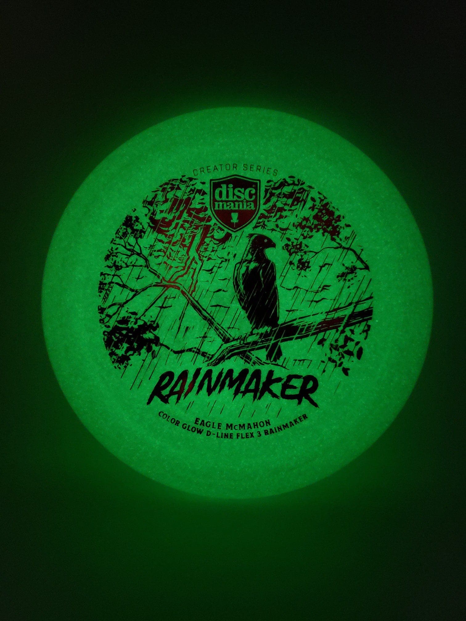Discmania Eagle McMahon Creator Series Color Glow D-Line Rainmaker Flex 32023 disc golf disc detail view