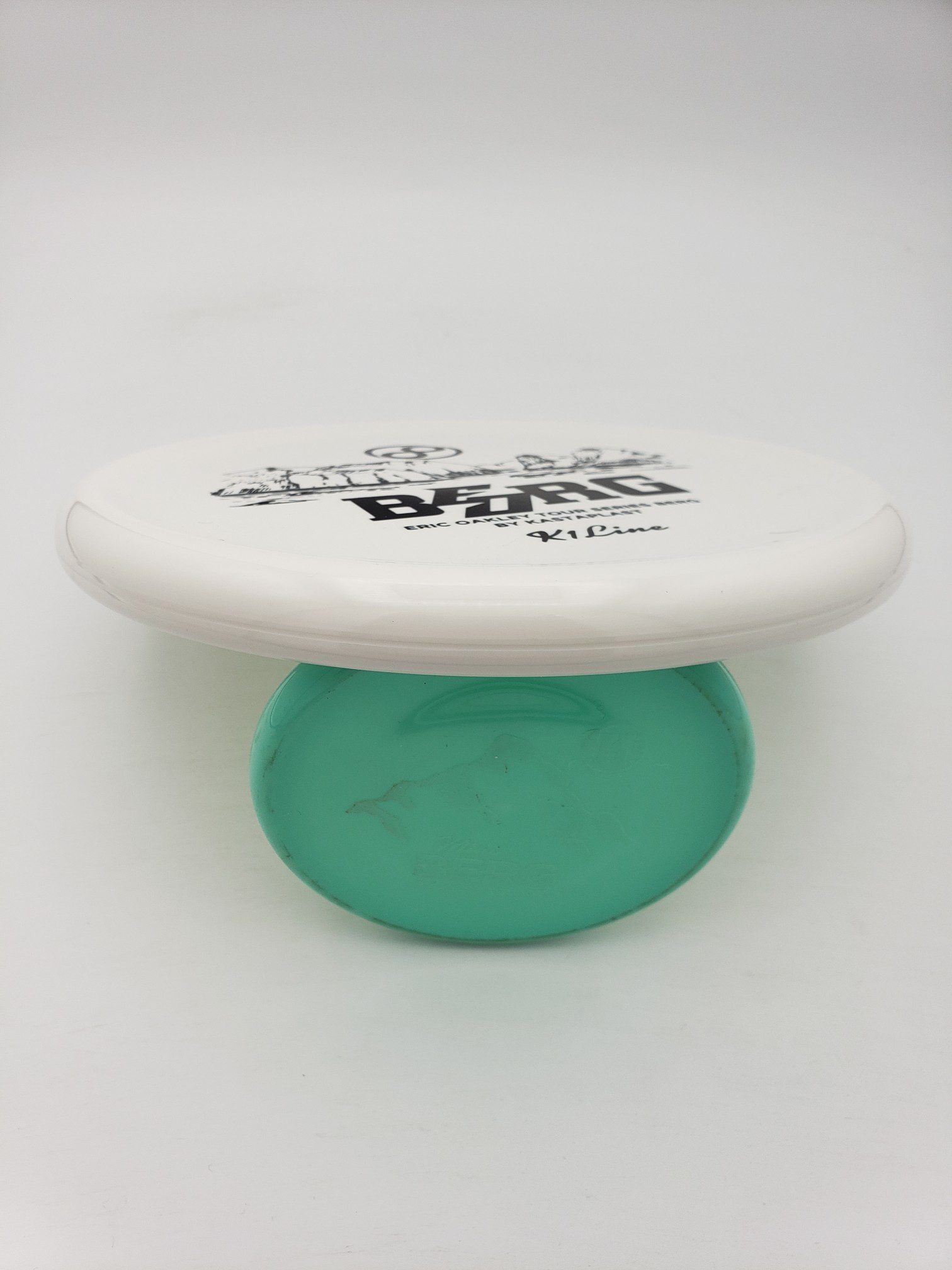 "BEORG" Eric Oakley 2023 signature Kastaplast K1 Berg disc golf disc back view