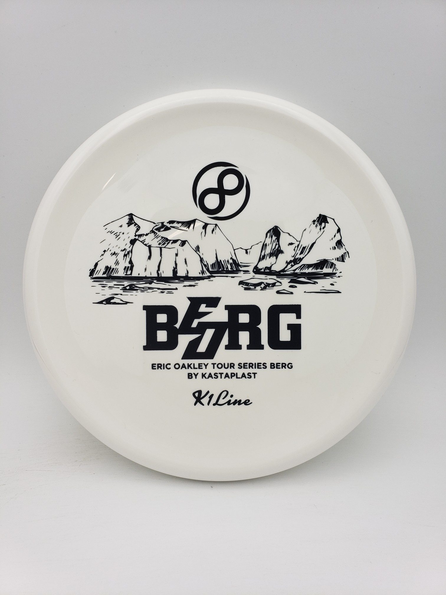 "BEORG" Eric Oakley 2023 signature Kastaplast K1 Berg disc golf disc front view