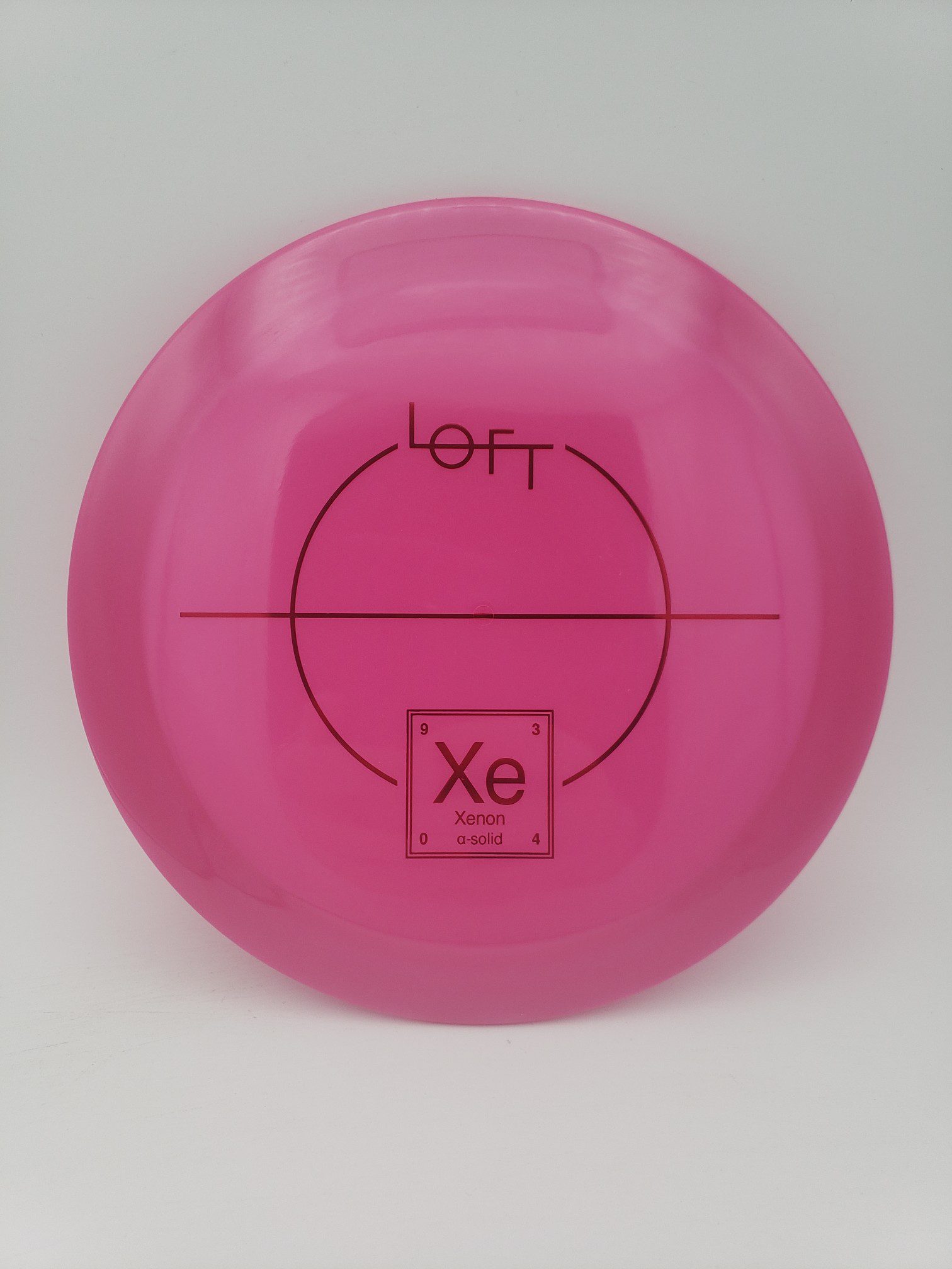 Lft Discs Xenon Alpha-solid pink disc golf disc front view