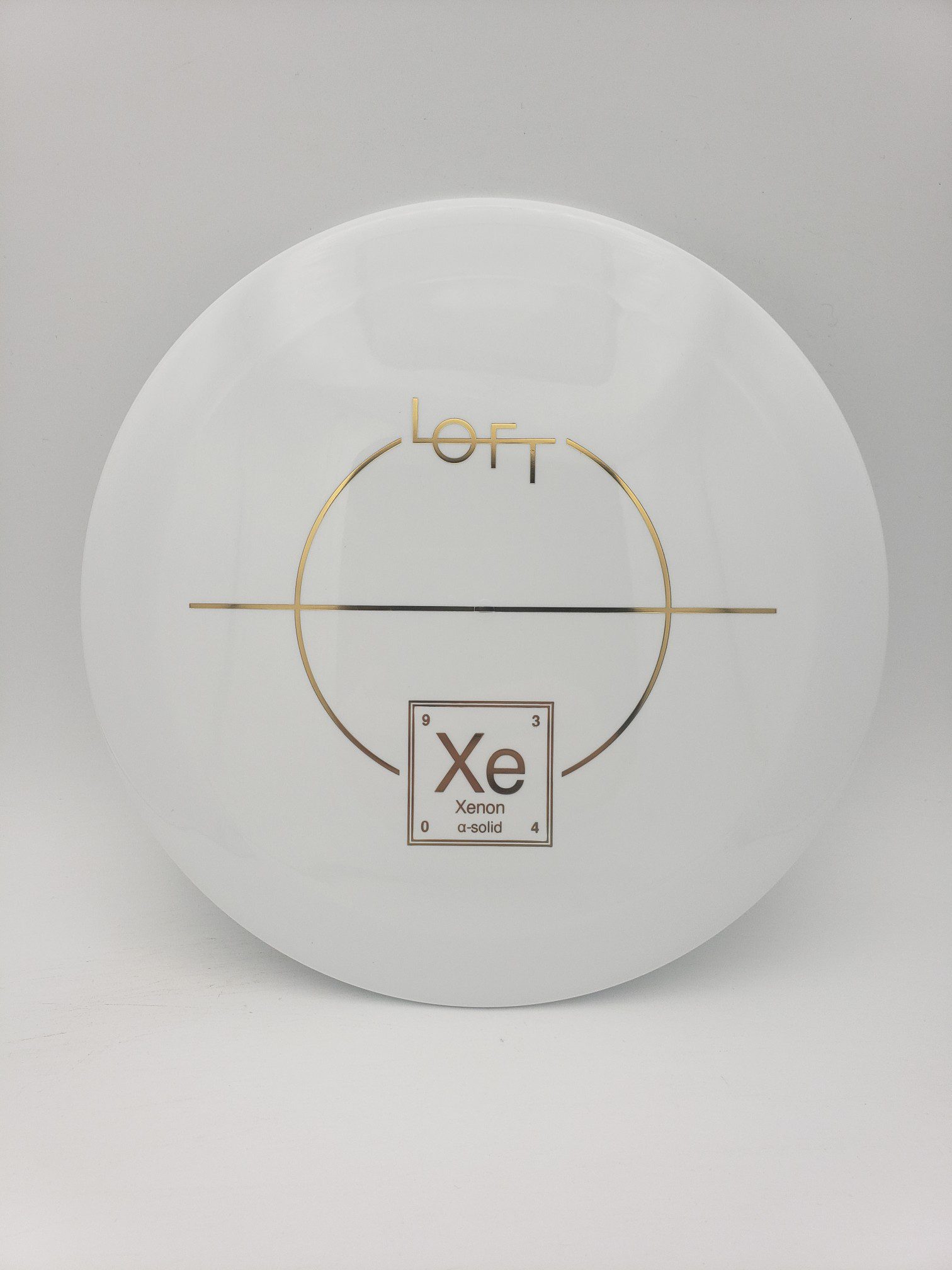 Lft Discs Xenon Alpha-solid white disc golf disc front view