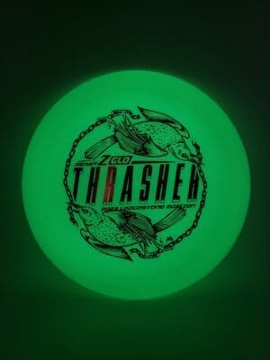 Discraft Ledgestone 2023 Z Glo Thrasher disc golf disc side view