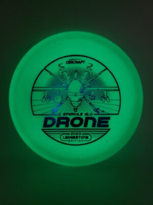 Discraft Ledgestone 2023 Z Sparkle Glo Drone disc golf disc side view