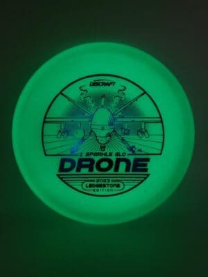 Discraft Ledgestone 2023 Z Sparkle Glo Drone disc golf disc side view