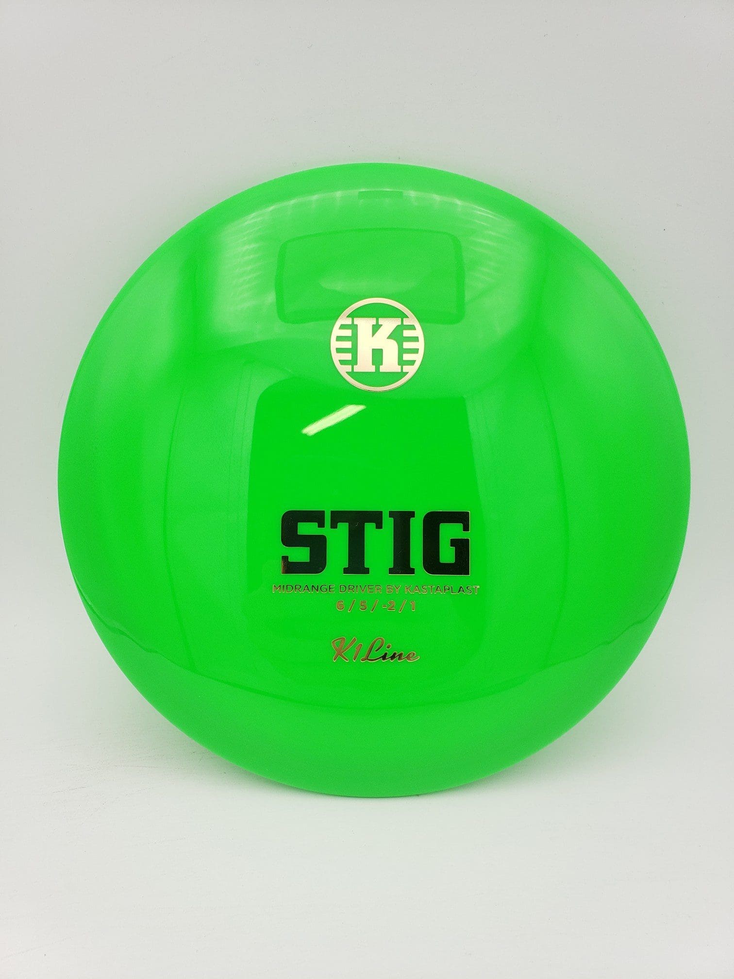 Kastaplast K1 Stig poison green disc golf disc front view