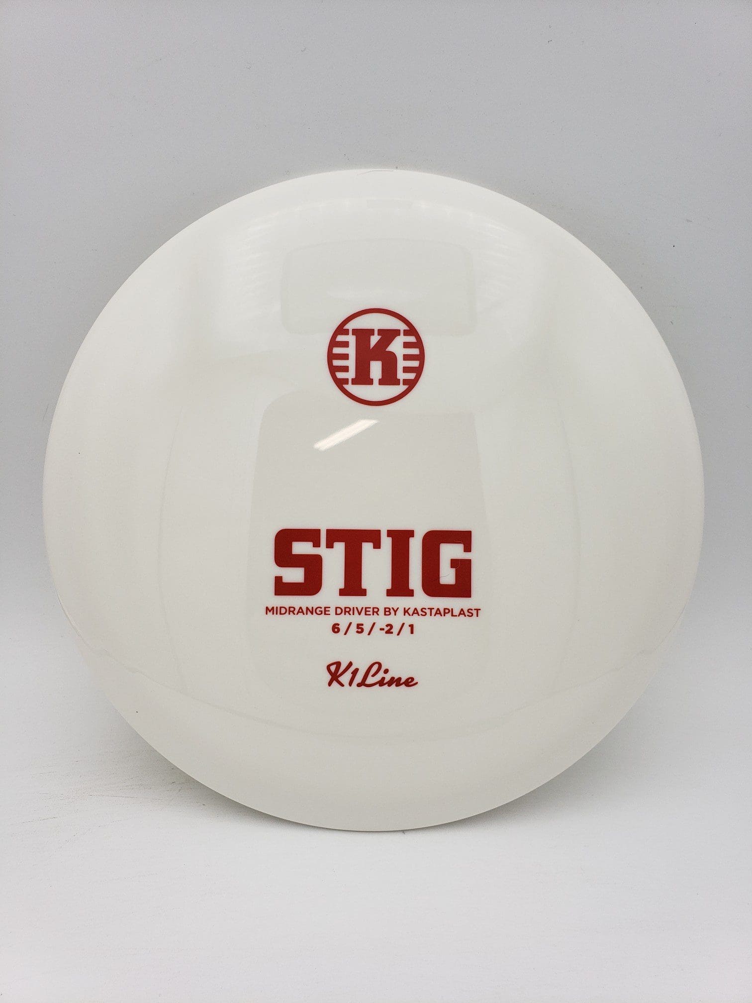 Kastaplast K1 Stig white disc golf disc front view