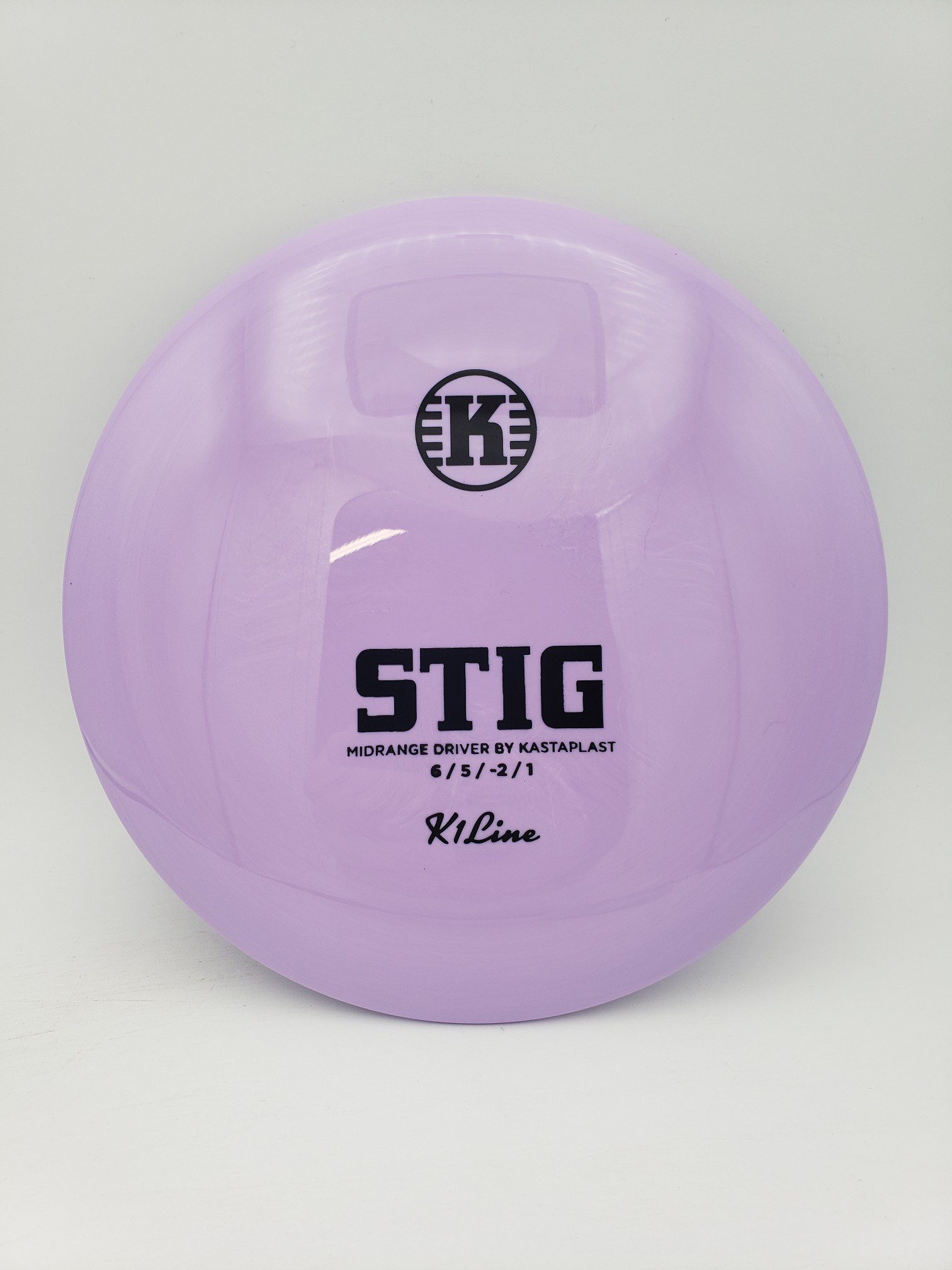 Kastaplast K1 Stig lavender disc golf disc front view