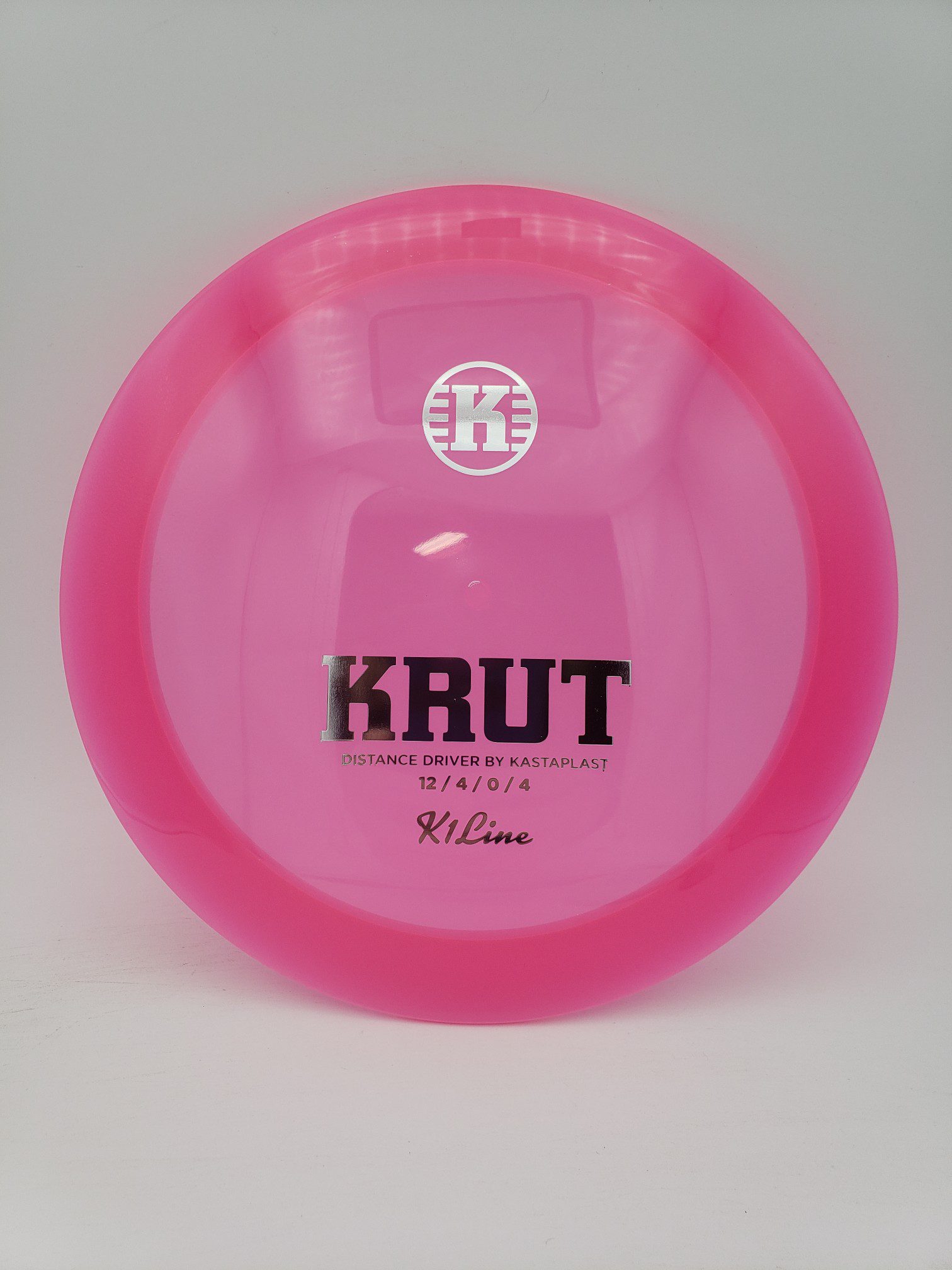 Kastaplast K1 Krut pink disc golf disc front view