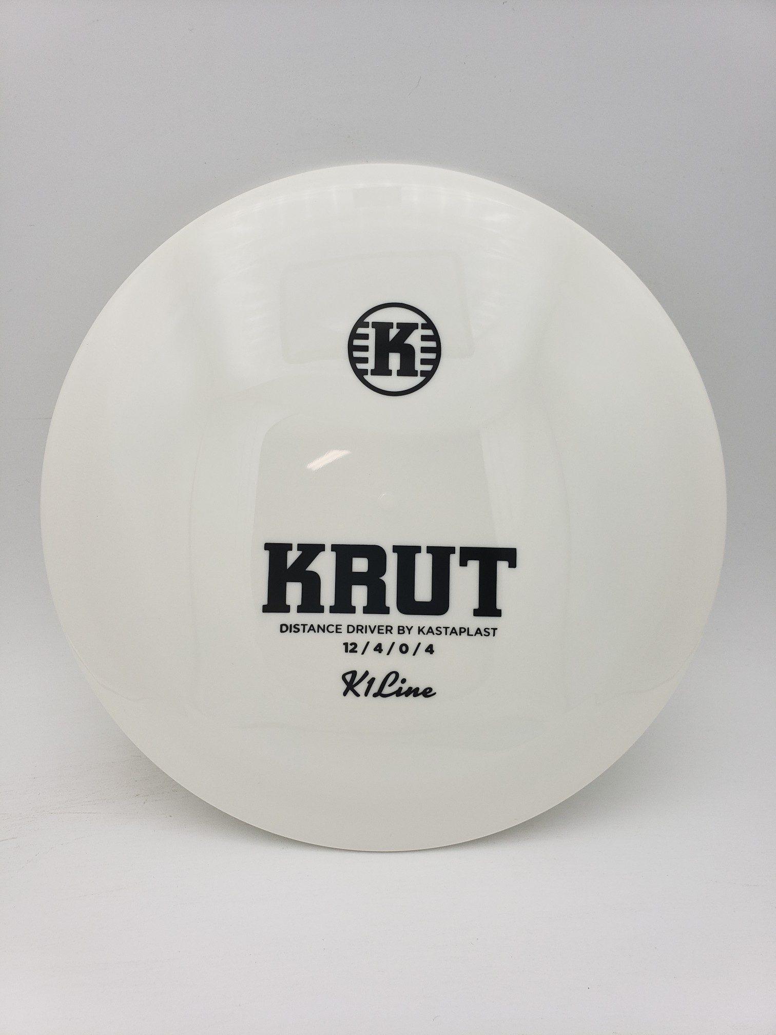 Kastaplast K1 Krut white disc golf disc front view