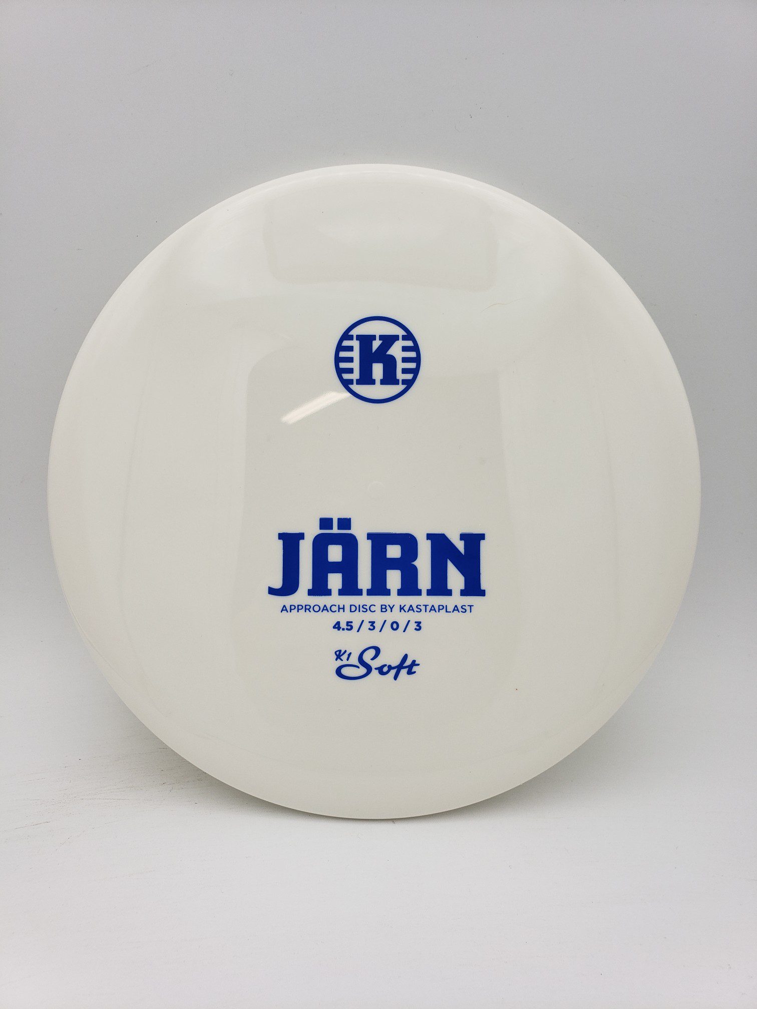 Kastaplast K1 Soft Jrn white disc golf disc front view