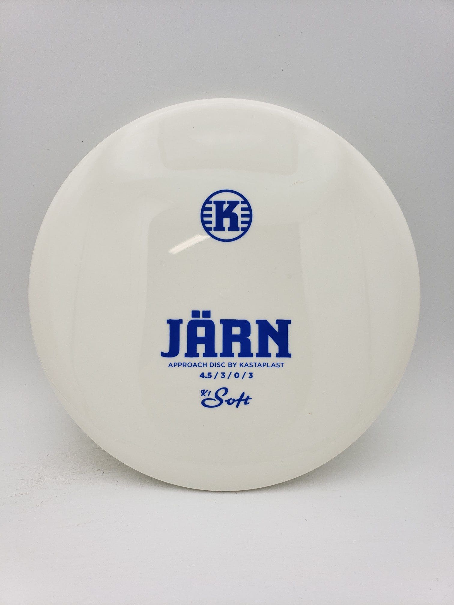 Kastaplast K1 Soft Jrn white disc golf disc front view