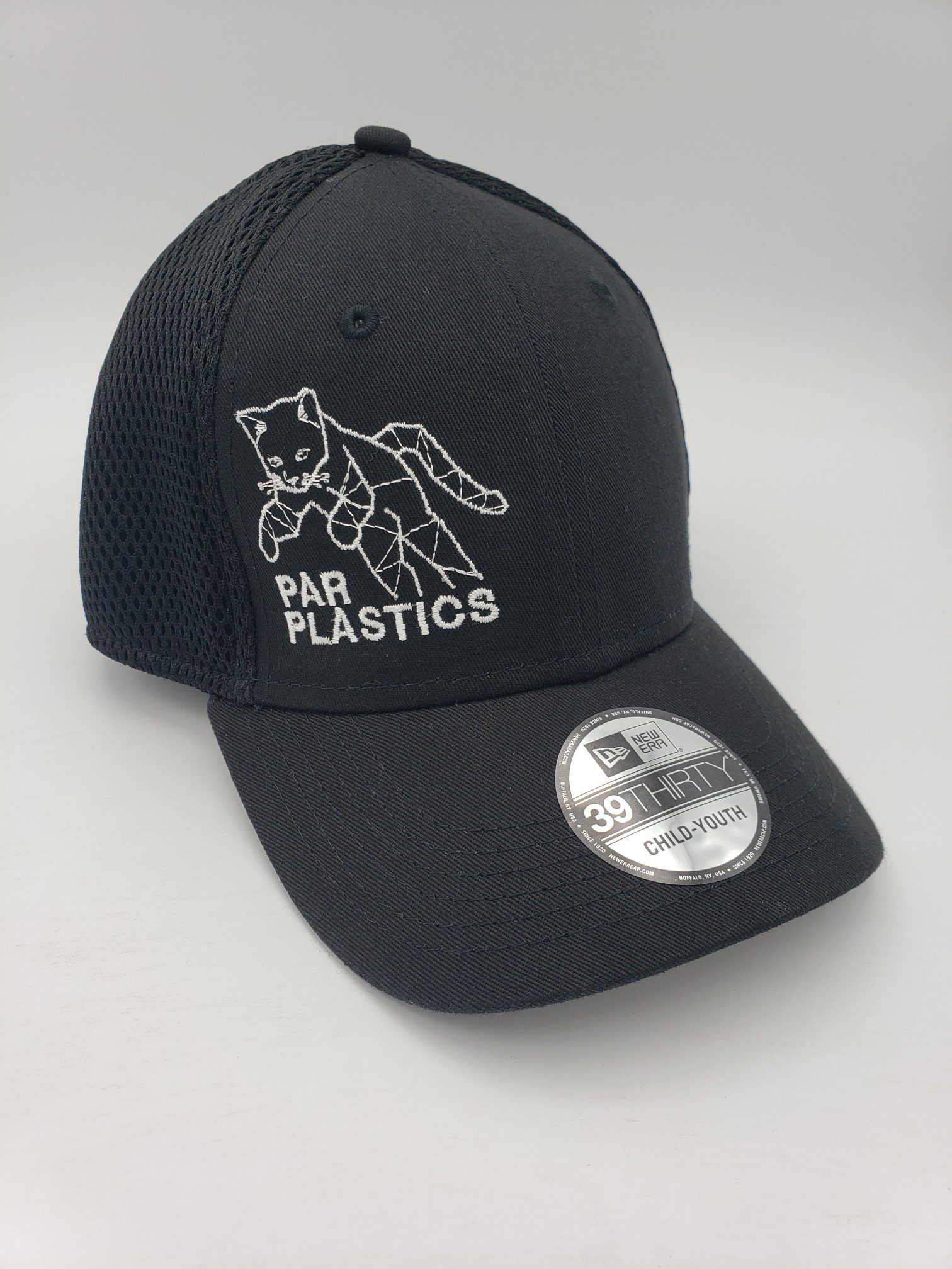Par Plastics New Era 39thirty Stretch Cap youth disc golf disc back view
