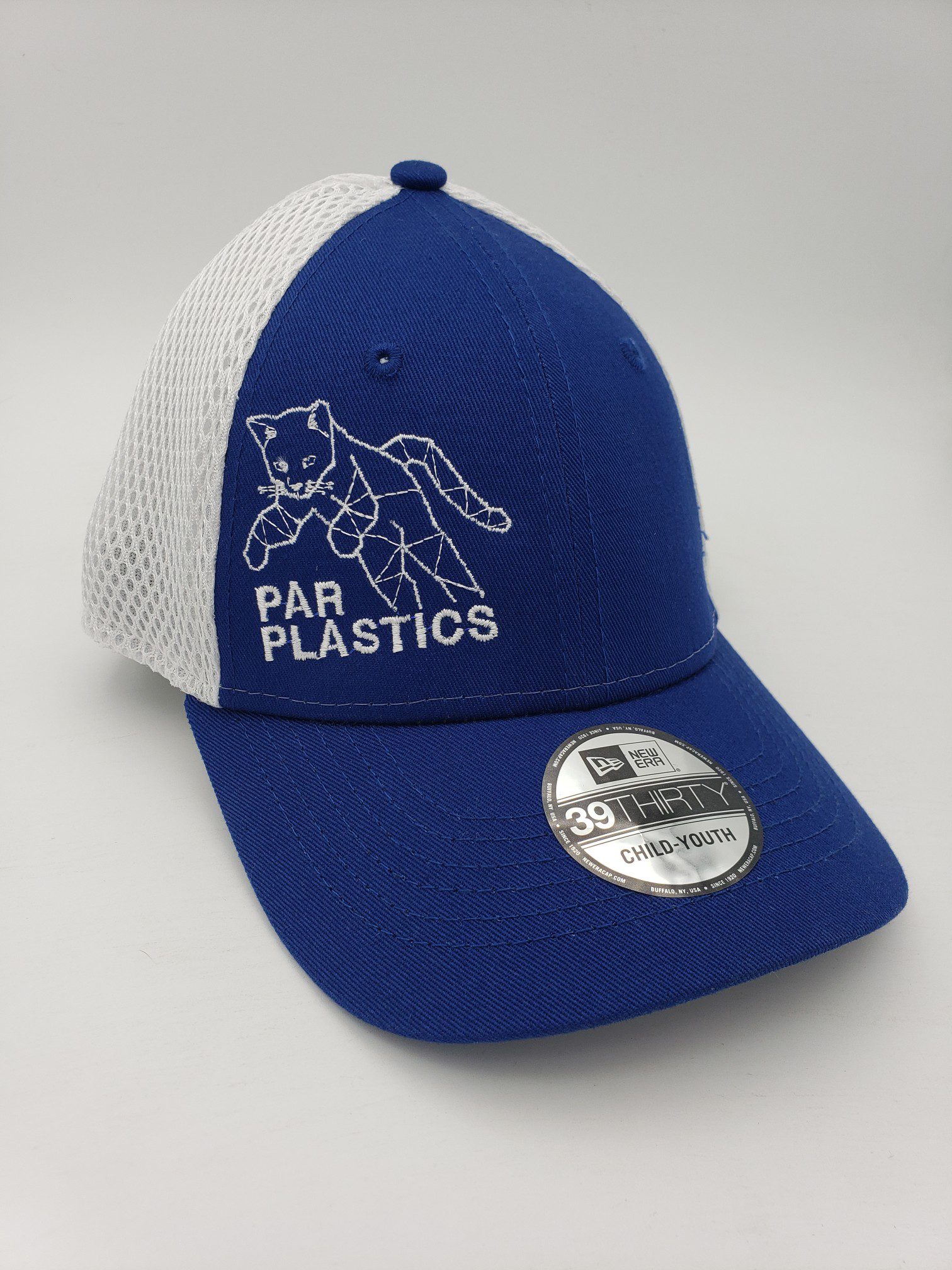 Par Plastics New Era 39thirty Stretch Cap youth disc golf disc top view