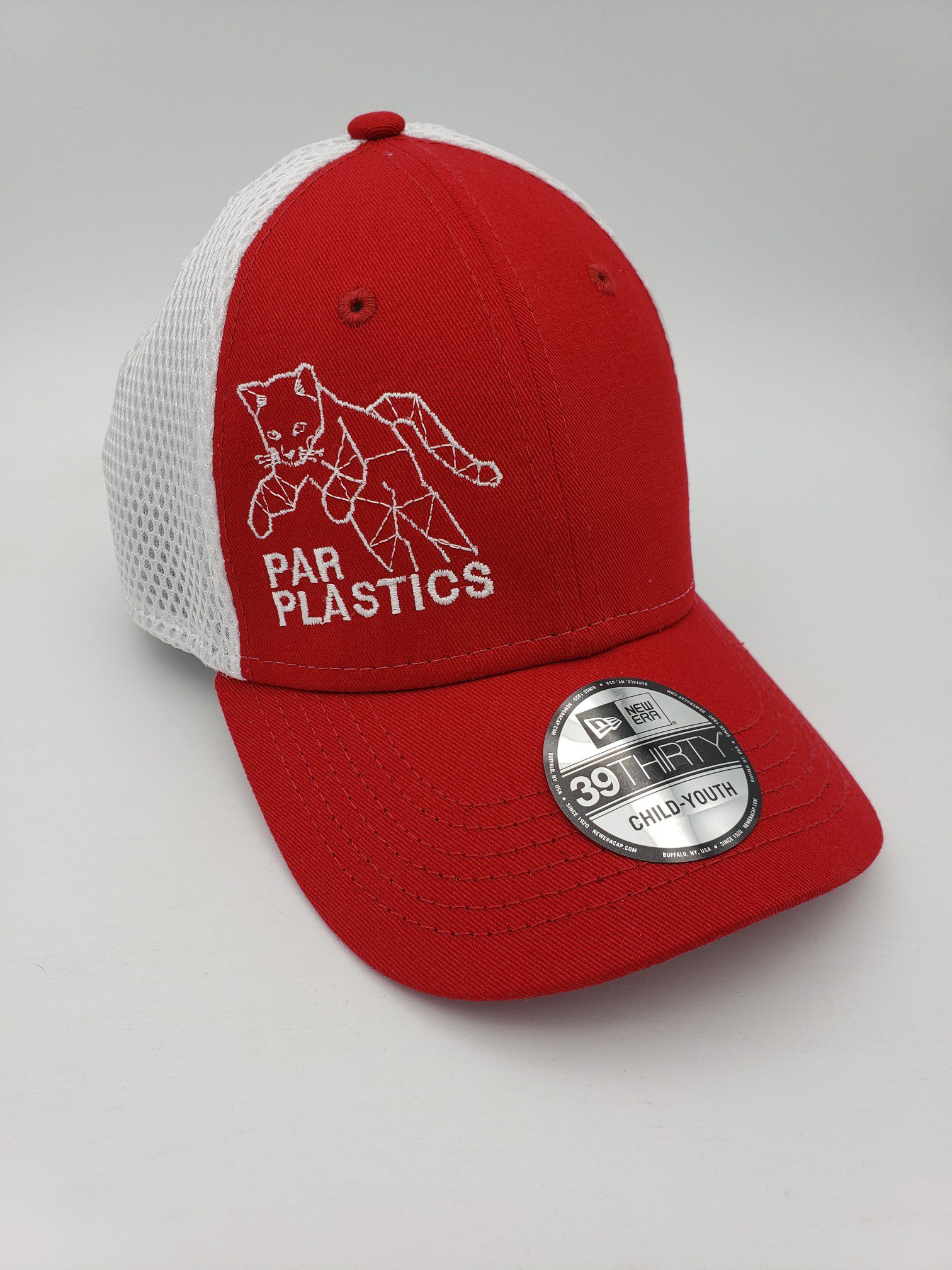 Par Plastics New Era 39thirty Stretch Cap youth disc golf disc front view