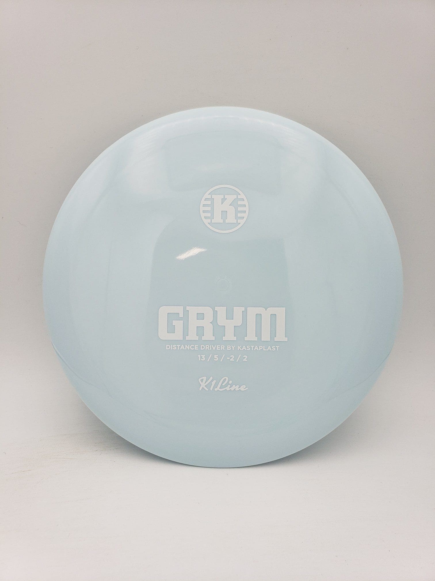 Kastaplast K1 Grym baby blue disc golf disc front view