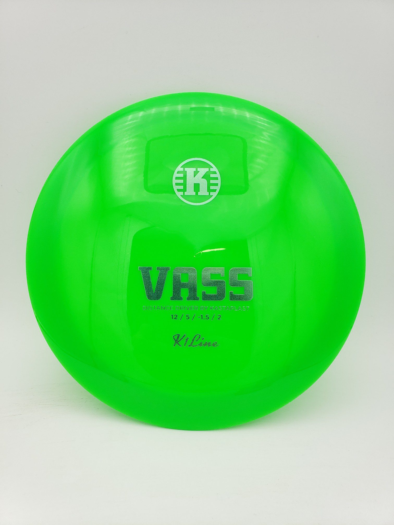 Kastaplast K1 Vass poison green disc golf disc front view