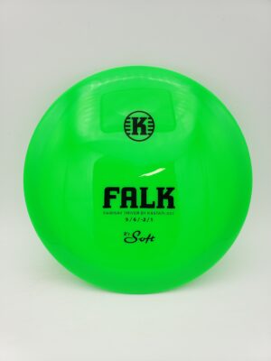 Kastaplast K1 Soft Falk poison green disc golf disc front view