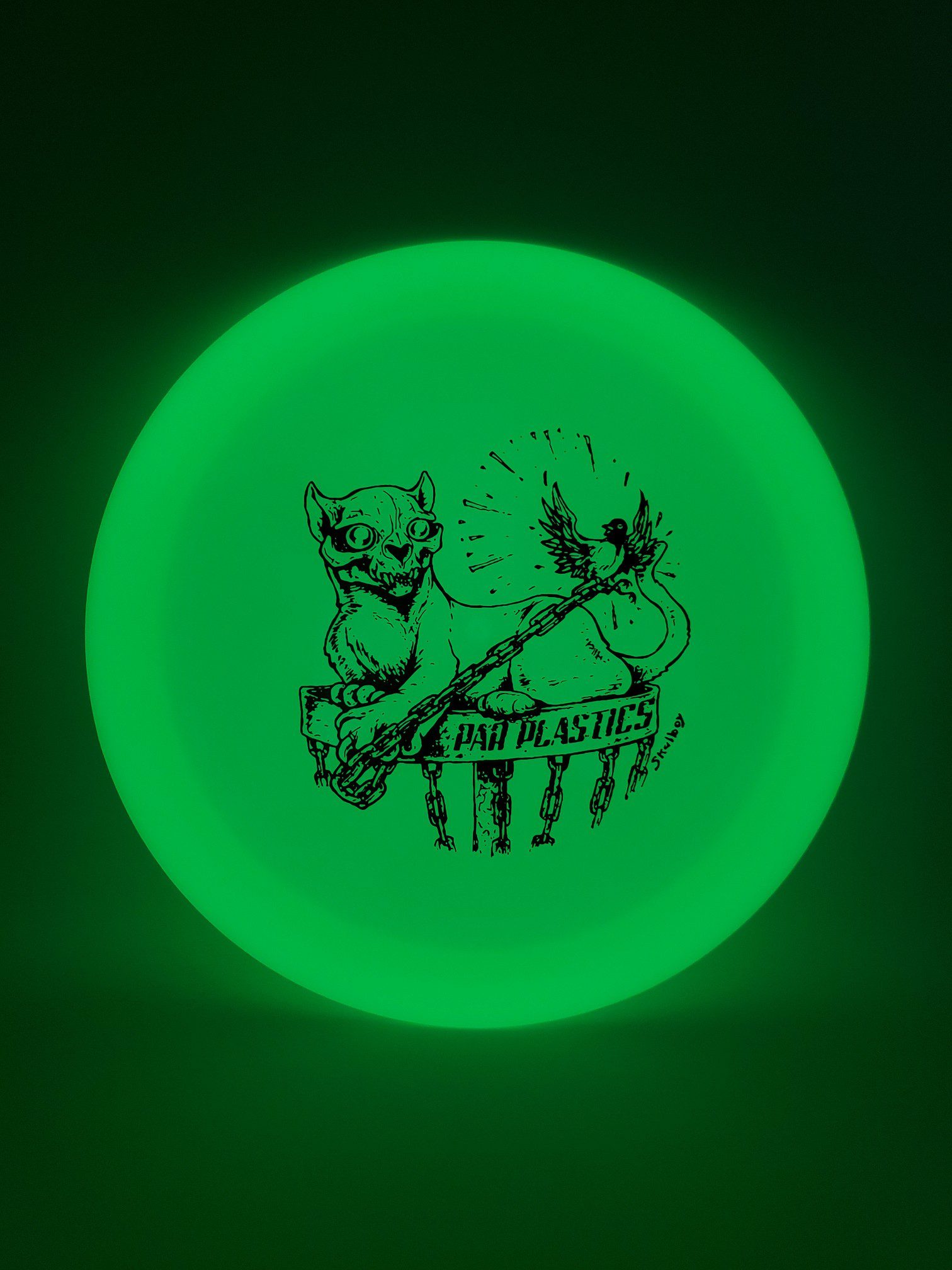 Kastaplast K1 Glow Vass Halloween 2023 by Skulboy disc golf disc front view