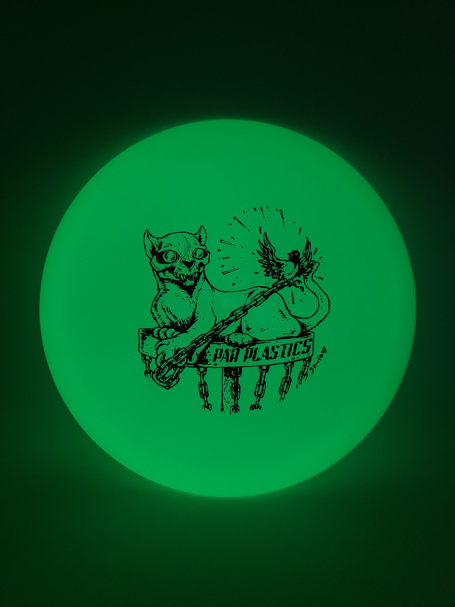 Kastaplast K1 Glow Stig Halloween 2023 by Skulboy disc golf disc front view