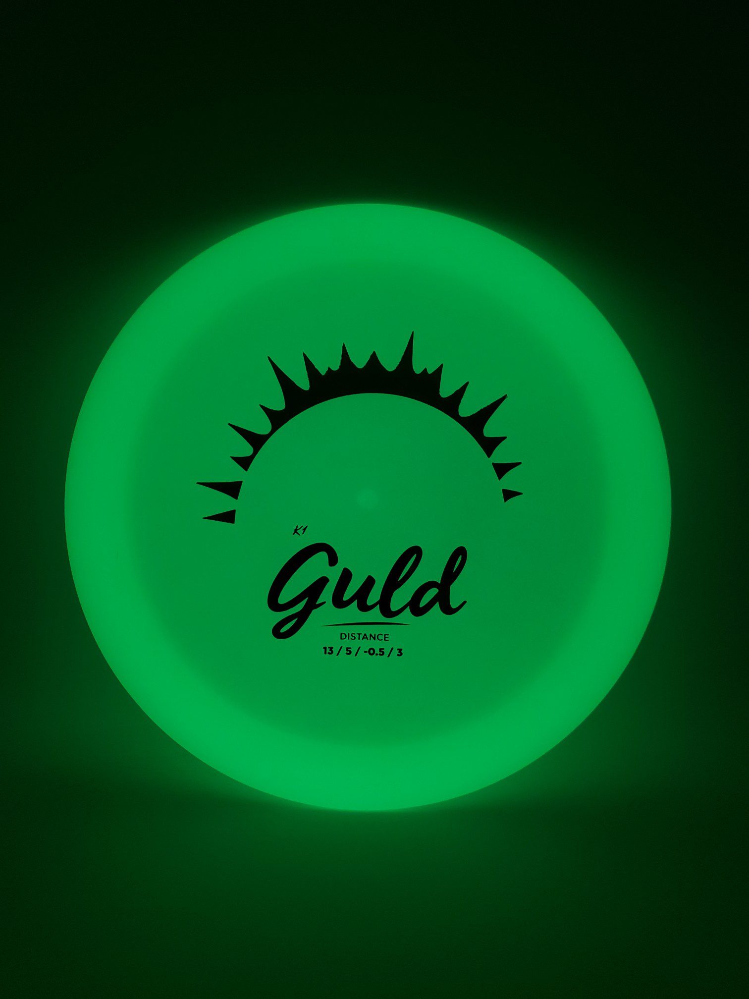 Kastaplast K1 Glow Guld disc golf disc front view