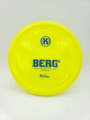 Kastaplast K1 Berg X neon yellow max of TWO per customer disc golf disc front view
