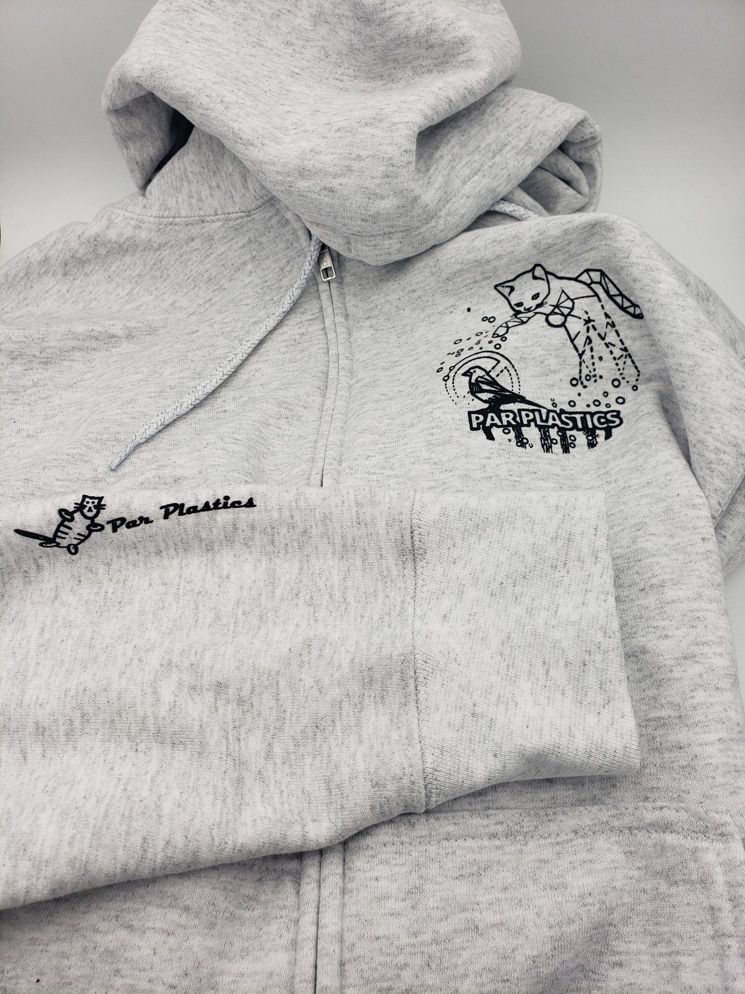 Par Plastics K-Maze-ing Zip-Up Blend Hoodies by DoubleRam Design disc golf disc back view