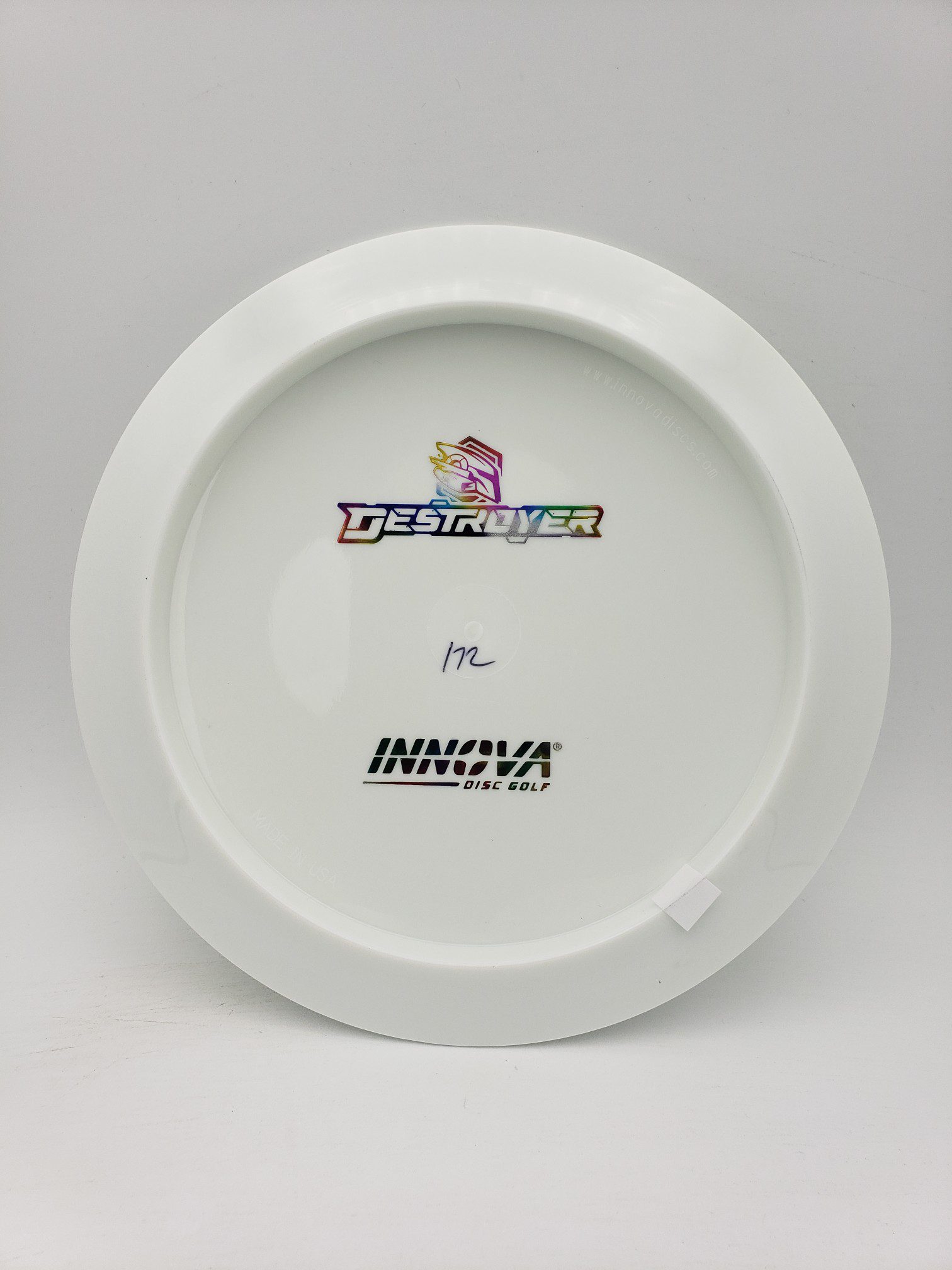 Innova bottom stamped white Star Destroyer disc golf disc front view