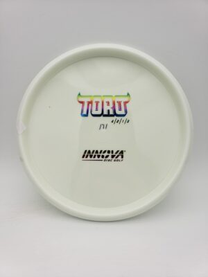Innova bottom stamped white Star Toro disc golf disc front view