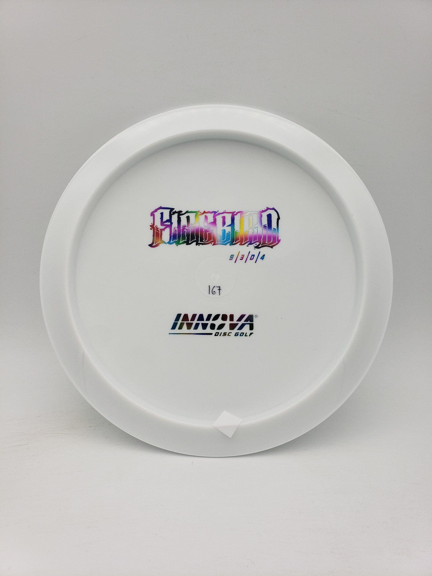 Innova bottom stamped white Star Firebird disc golf disc front view