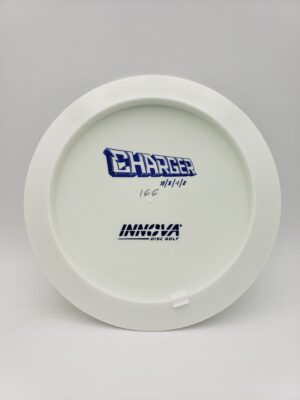 Innova bottom stamped white Star Charger disc golf disc front view