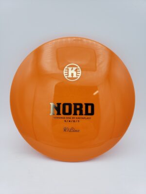 Kastaplast K1 Nord orange disc golf disc front view