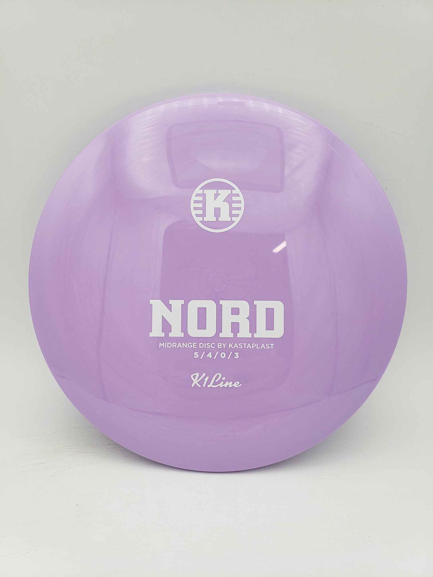 Kastaplast K1 Nord lavender disc golf disc front view