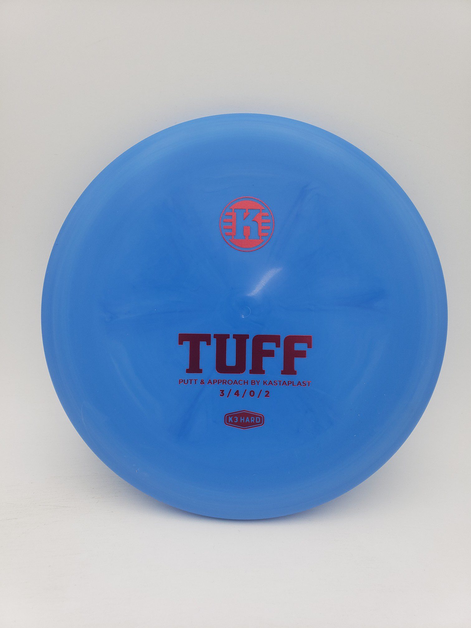 Kastaplast K3 Hard Tuff blue disc golf disc front view