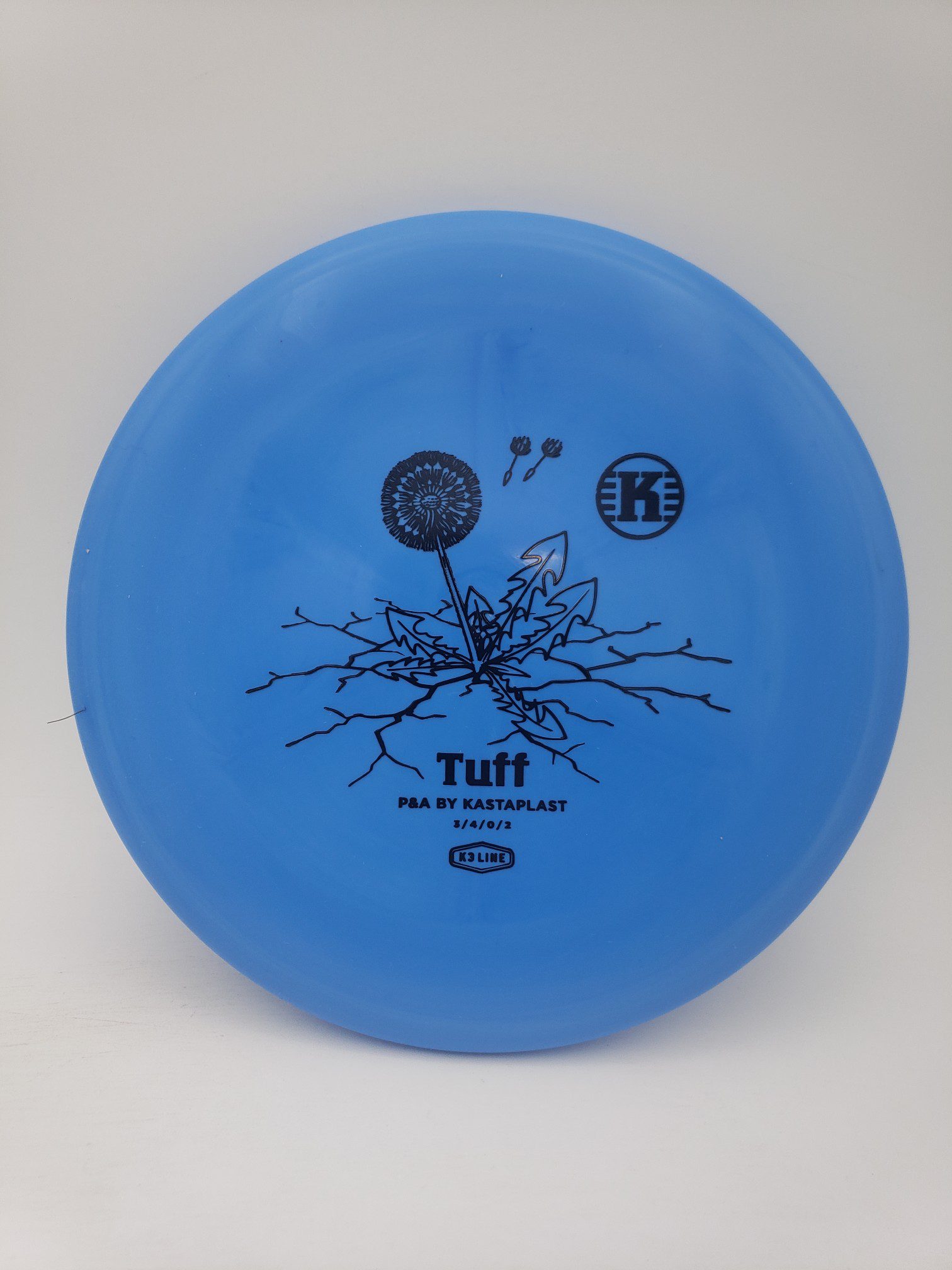 Kastaplast K3 Tuff blue disc golf disc front view