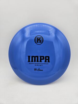 Kastaplast K1 Impa blue disc golf disc front view